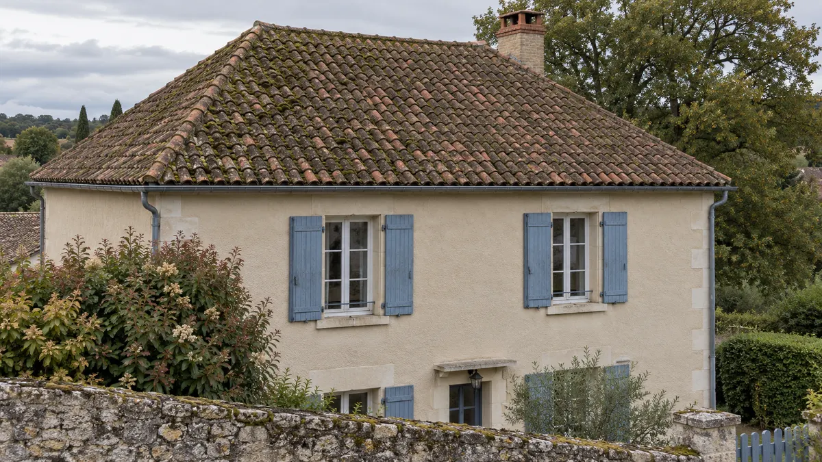 Avant : Nettoyage et démoussage de toiture, état initial illustré