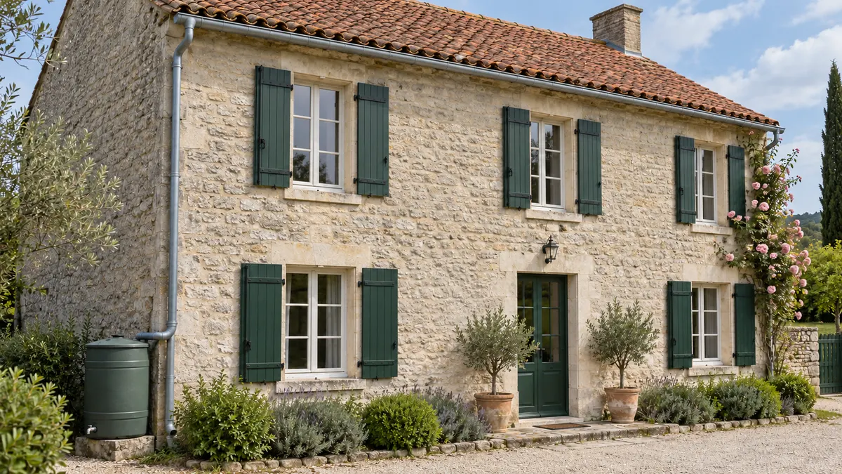 Après : Remplacement de gouttières et descentes, état final illustré